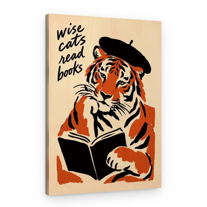 Wise Reading Tiger – Canvas Print