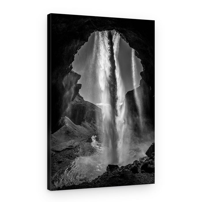 Dramatic Cave Waterfall – Canvas Print