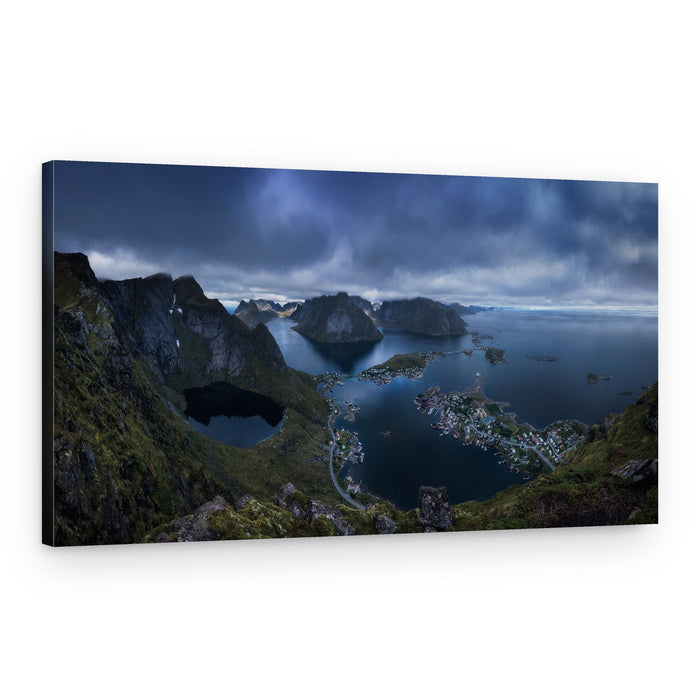 Dramatic Island Village Landscape – Canvas Print