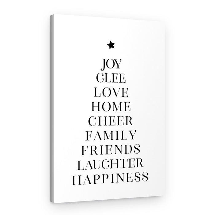 Christmas Joy Words Tree – Canvas Print