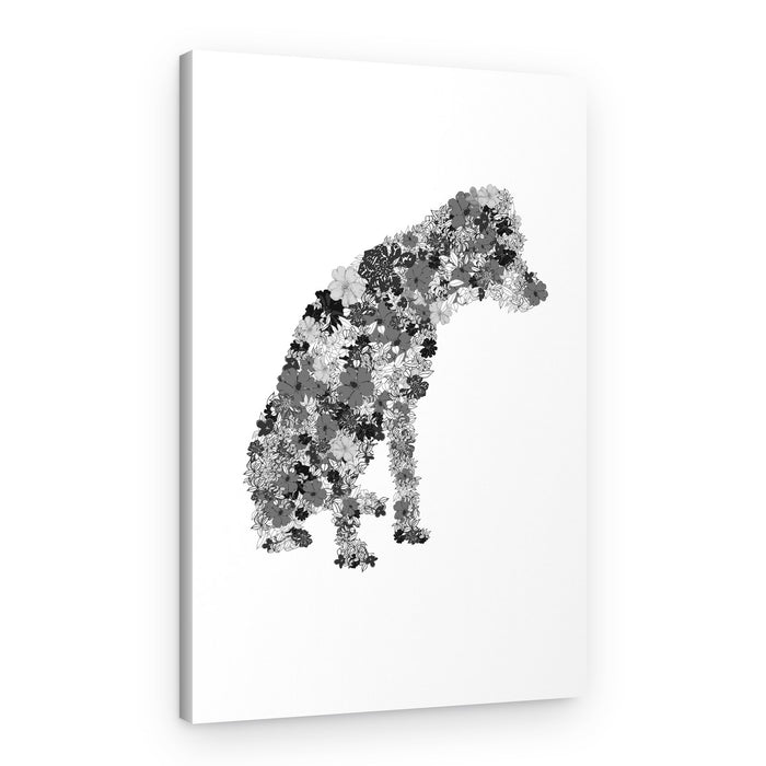 Floral Dog Silhouette – Canvas Print