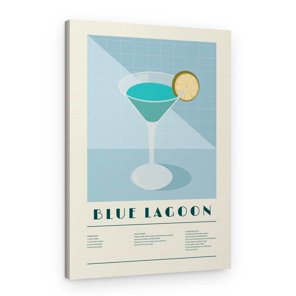 Blue Lagoon Cocktail – Canvas Print