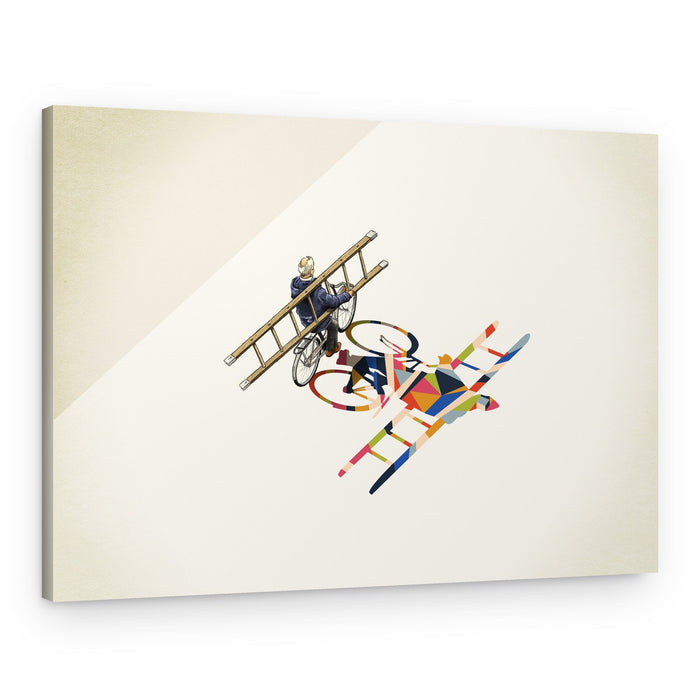 Cyclist's Colorful Shadow – Canvas Print
