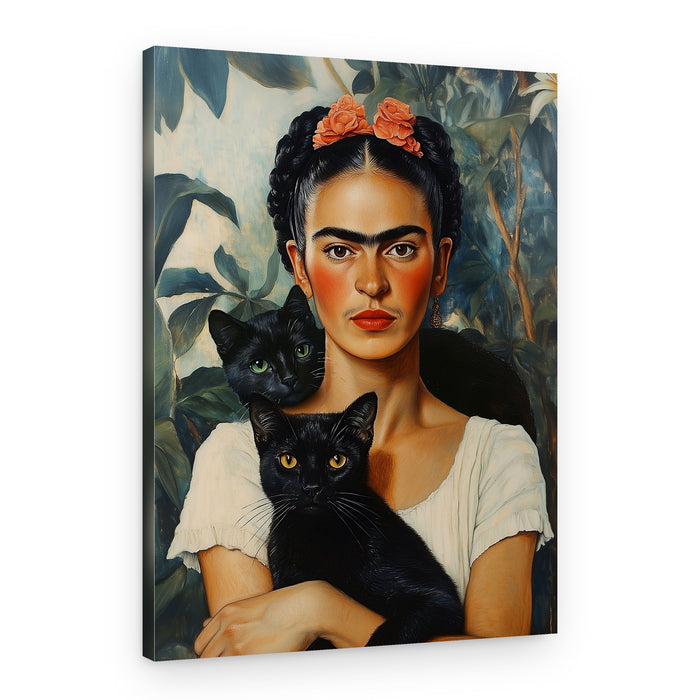Frida and cats – Canvas Print