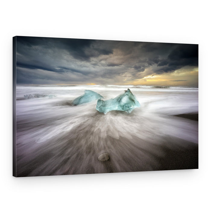 Icy Beach Twilight – Canvas Print