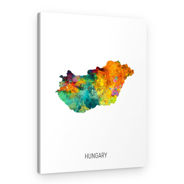 Colorful Hungary Map – Canvas Print