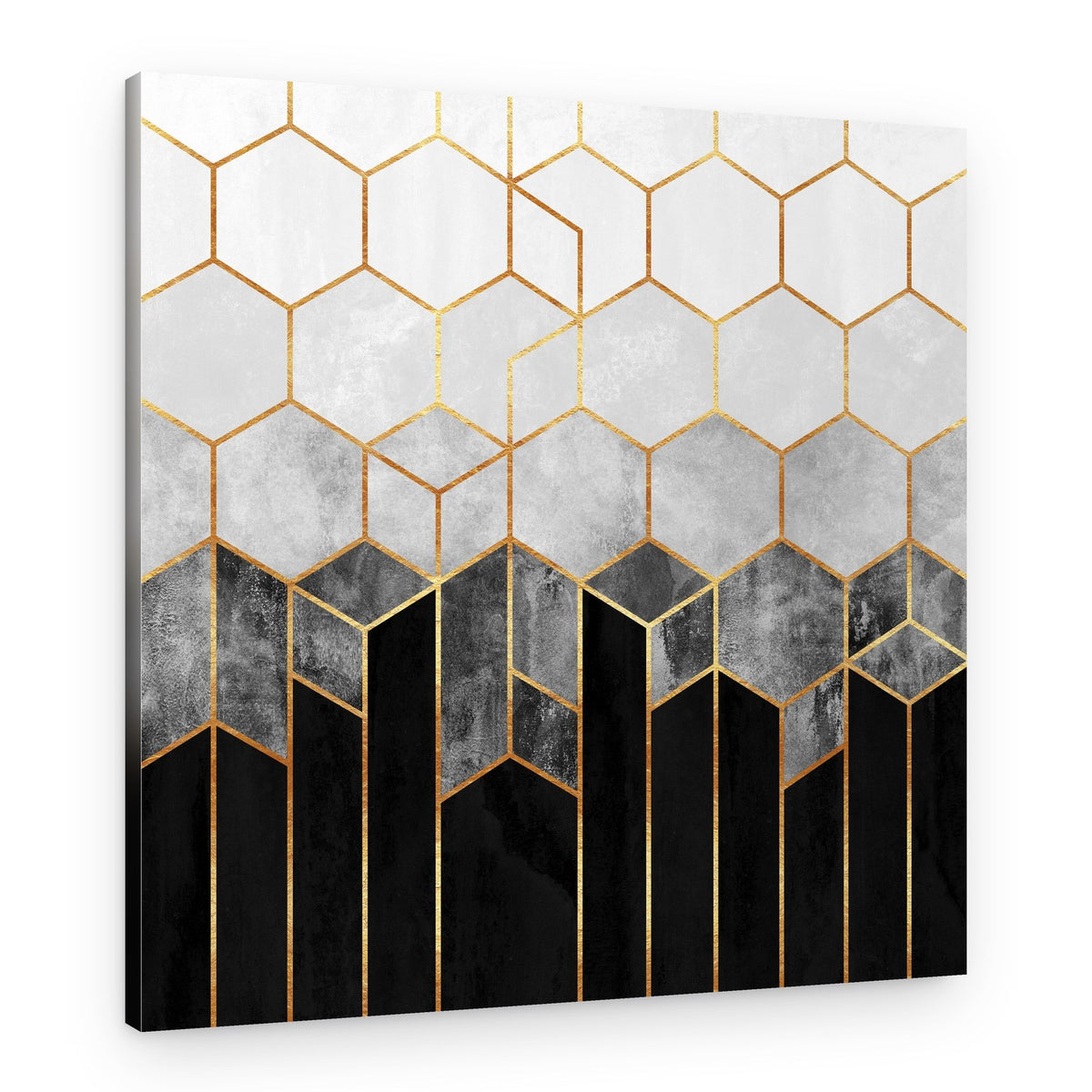 Gradient Gold Hexagons – Canvas Print