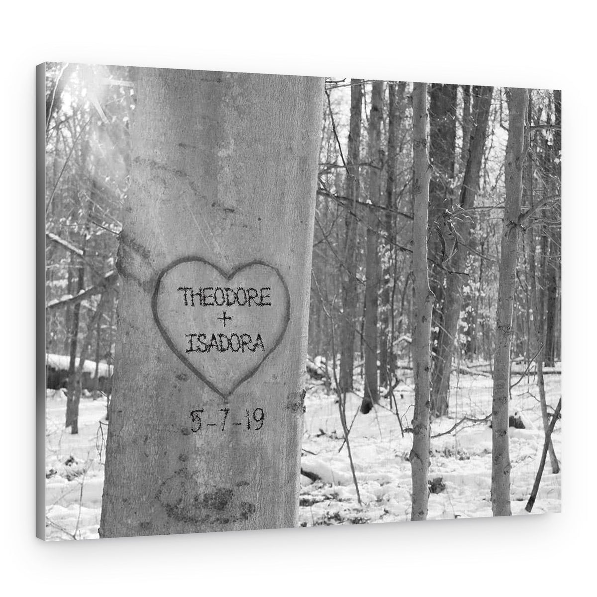 Personalized Carved Tree Canvas Print – Canvas Print
