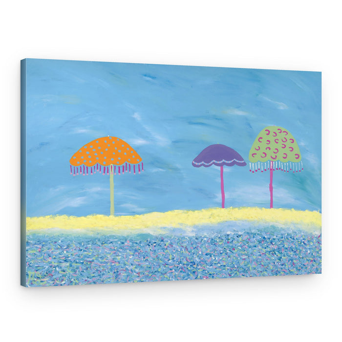 Colorful Beach Umbrellas – Canvas Print
