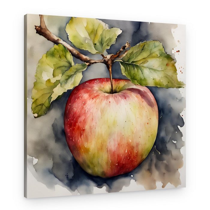 Vibrant Watercolor Apple – Canvas Print
