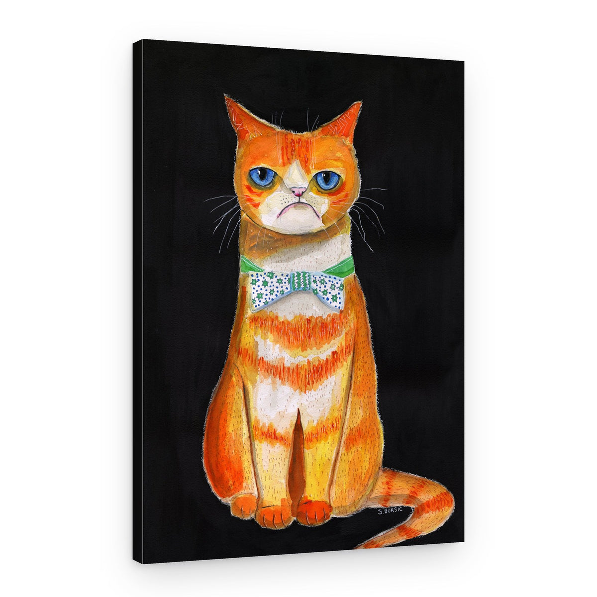 Grumpy Cat Bow Tie – Canvas Print