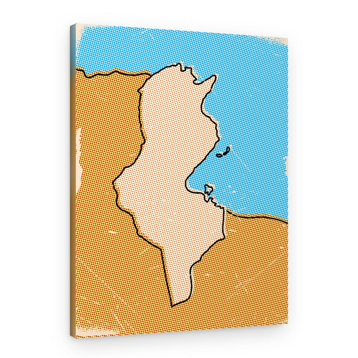Vintage Tunisia Map – Canvas Print