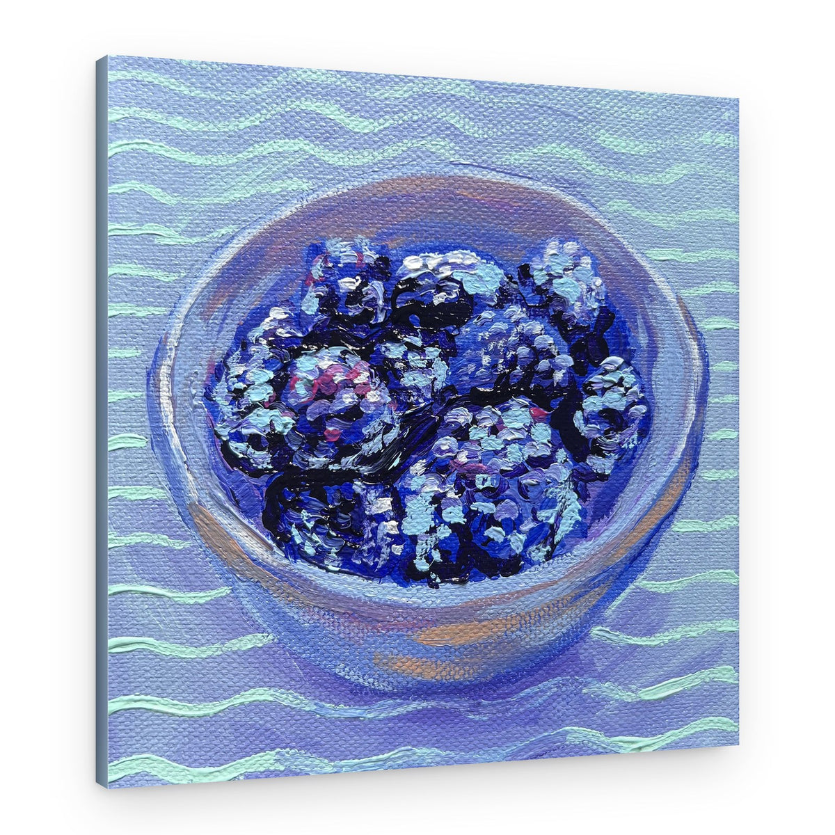 Vibrant Blackberries In Bowl – Canvas Print