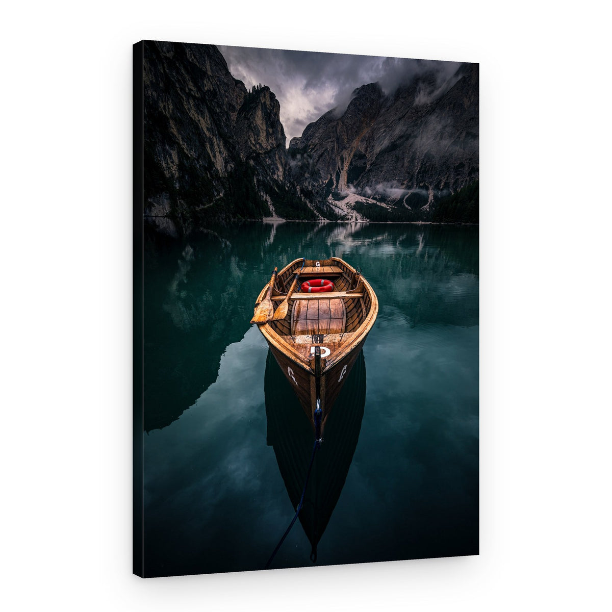 Moody Lake Rowboat – Canvas Print