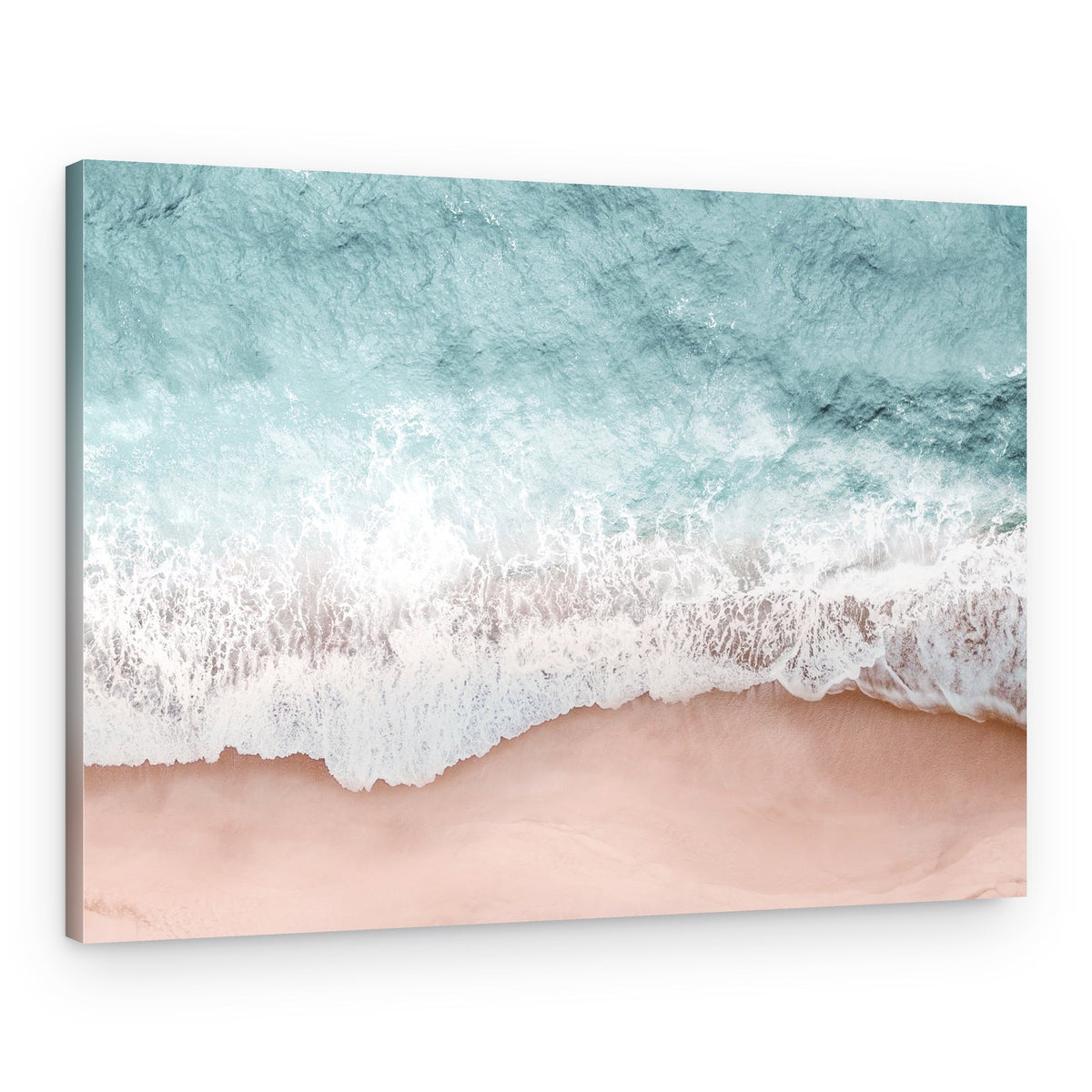 Turquoise Waves Pink Sand – Canvas Print