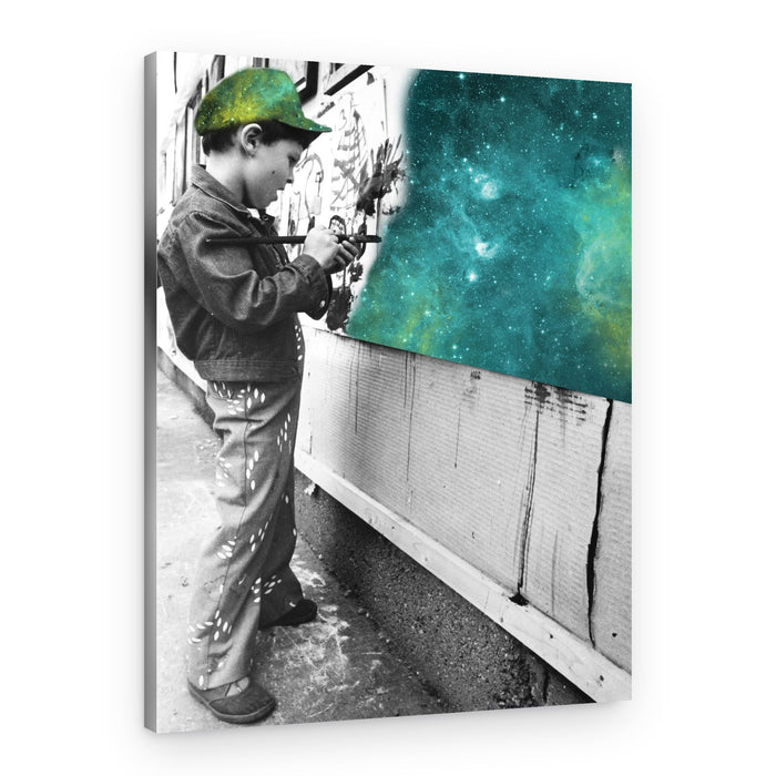 Child Paints Cosmic Dream – Canvas Print