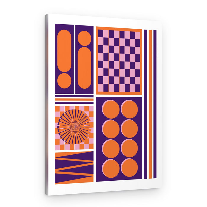 Orange Purple Geometric Patterns – Canvas Print