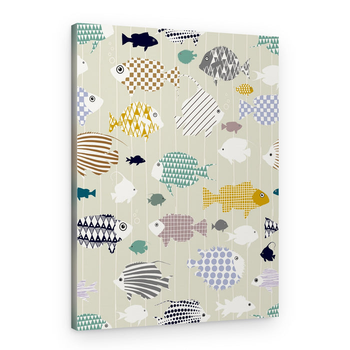 Whimsical Patterned Fish – Canvas Print