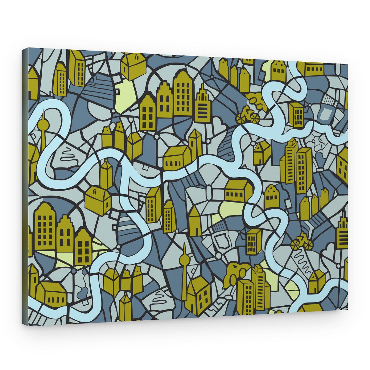 Illustrated City Map – Canvas Print