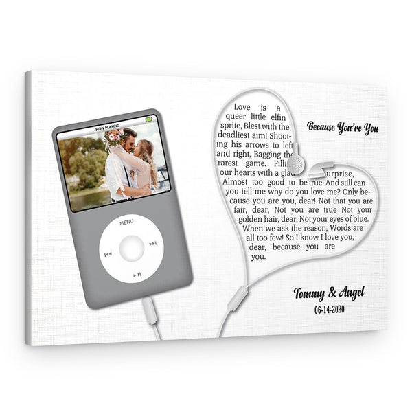 iPod Song Lyrics Custom Canvas Print