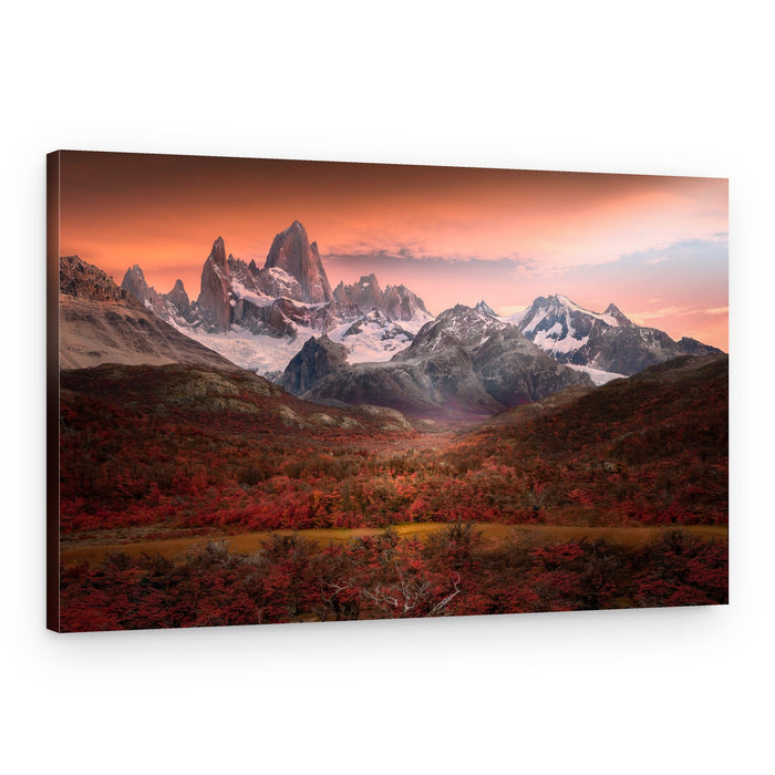 Patagonia Peaks Autumn Glow – Canvas Print