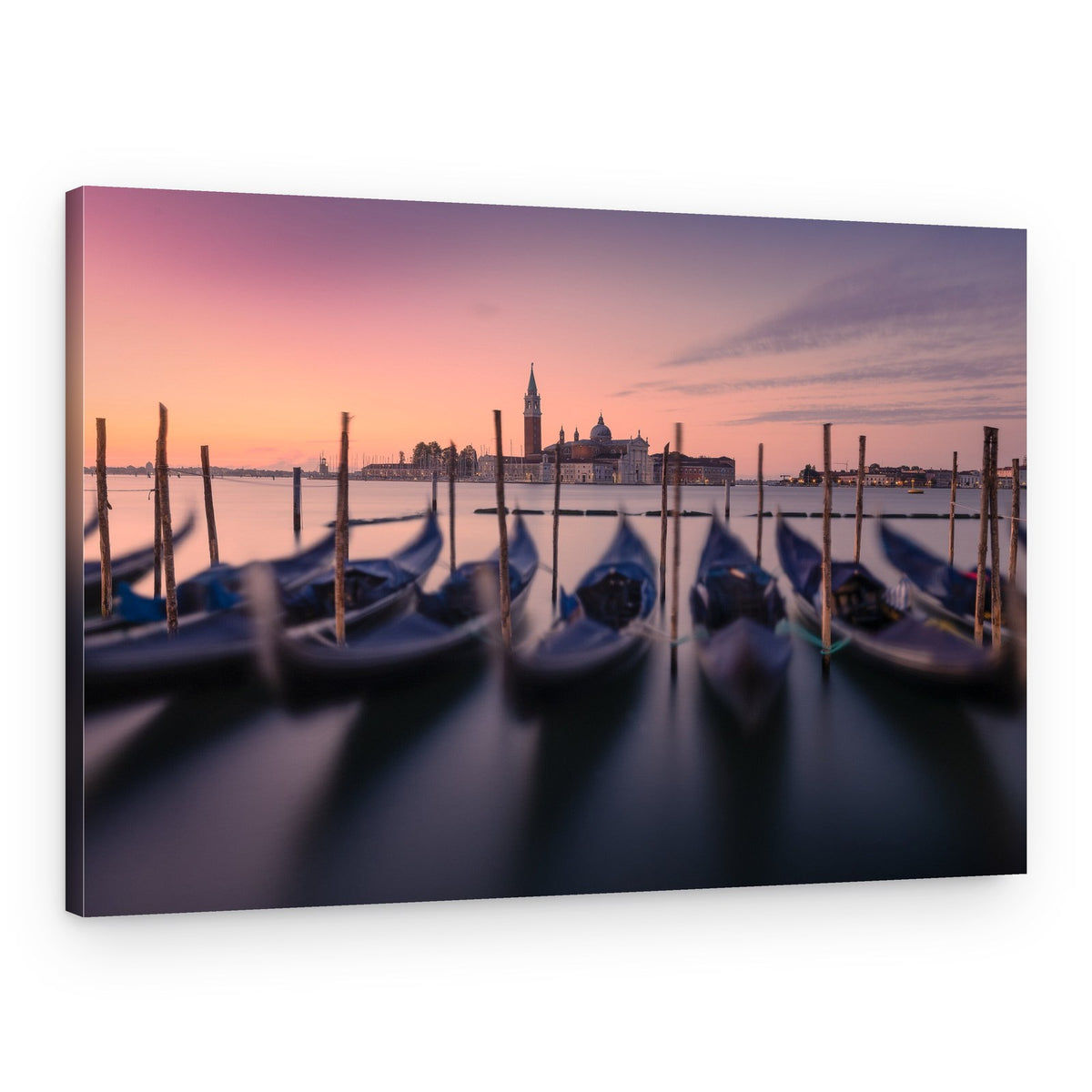 Venice Gondolas Pink Dawn – Canvas Print