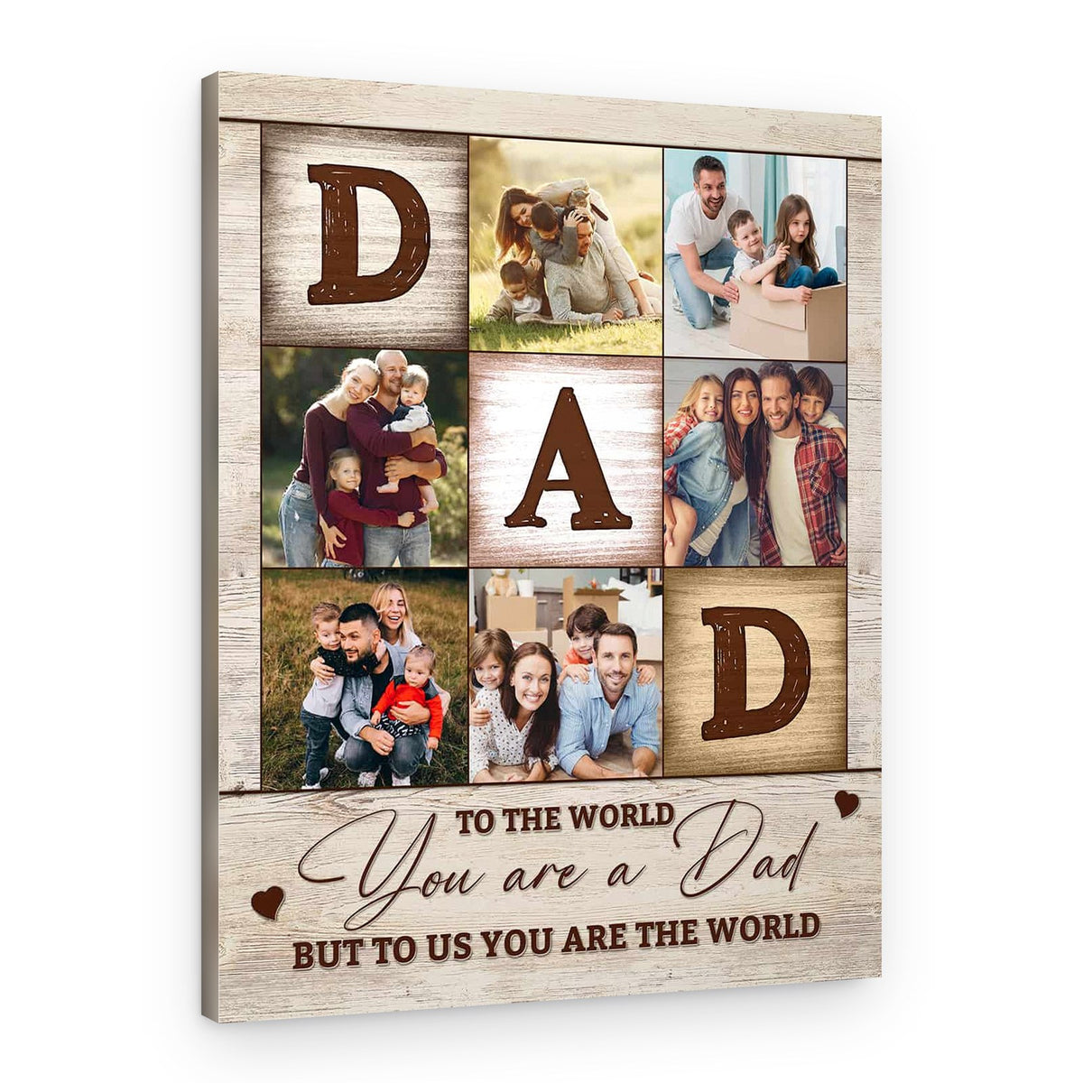 To Me You Are The World Custom Canvas for Dad – Canvas Print – Multiple Children