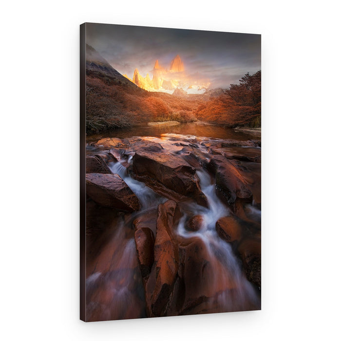 Fiery Patagonia Peaks – Canvas Print