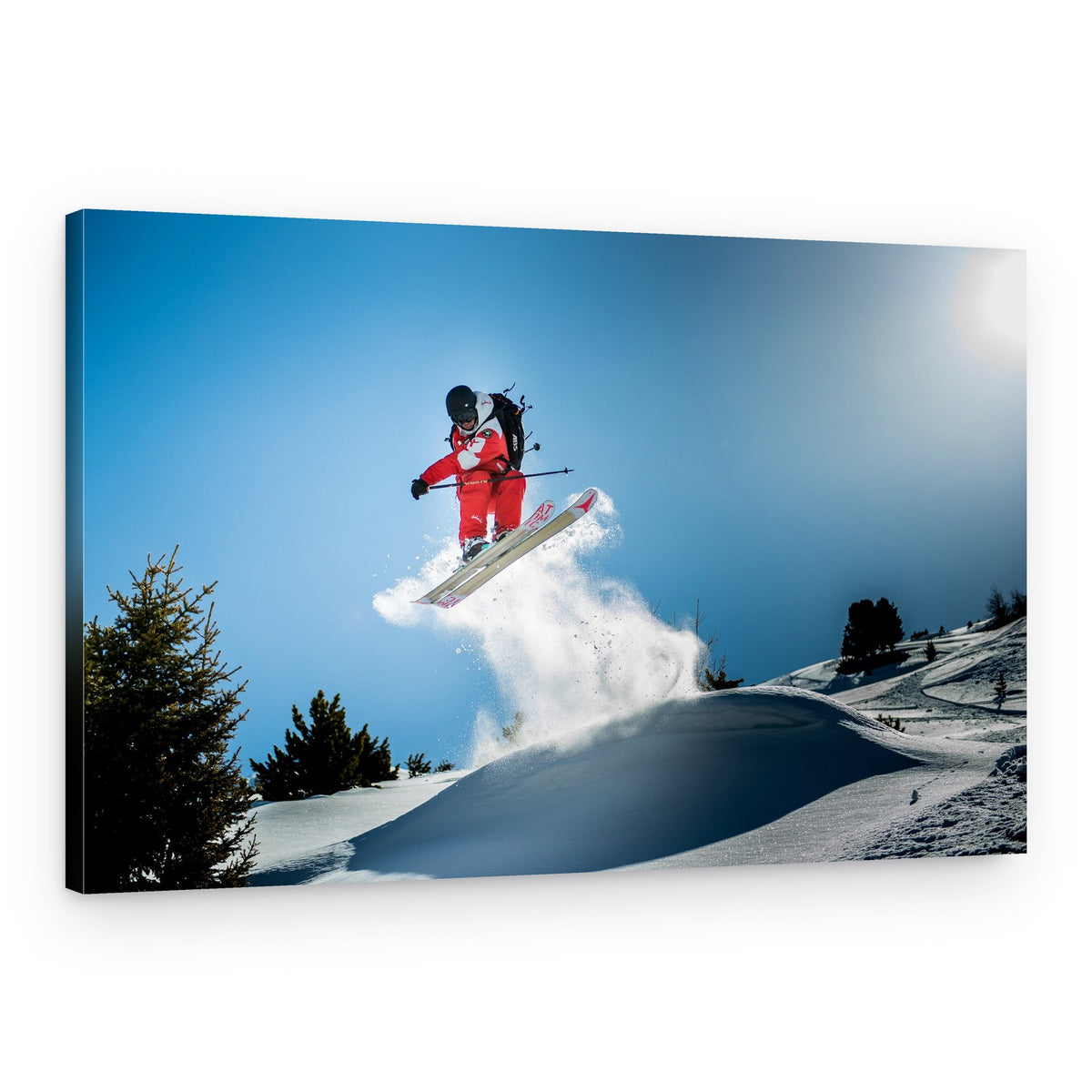 Skier Takes Flight – Canvas Print