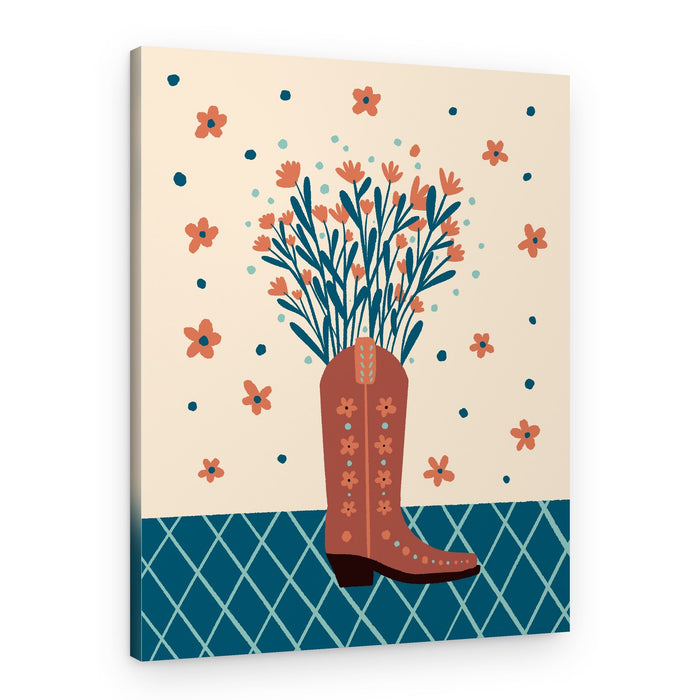 Floral Cowboy Boot – Canvas Print