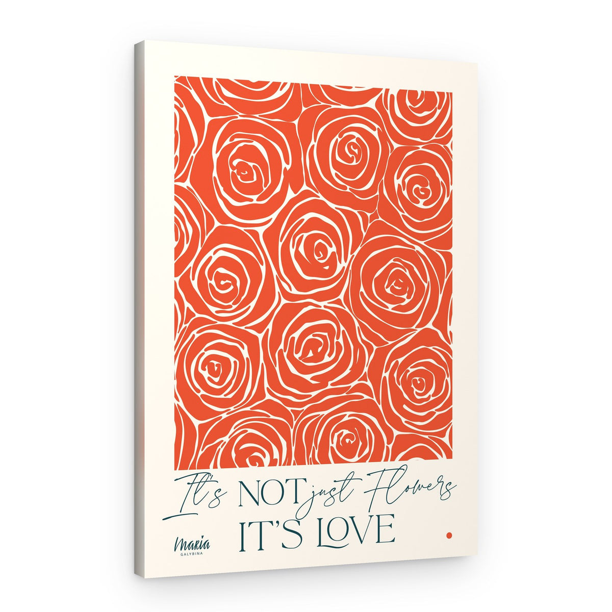 Red Rose Love Pattern – Canvas Print