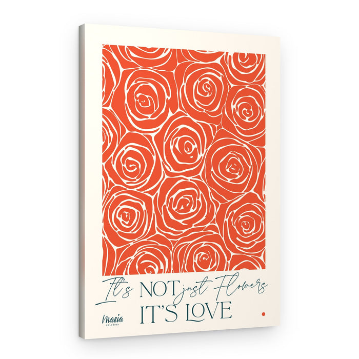 Red Rose Love Pattern – Canvas Print