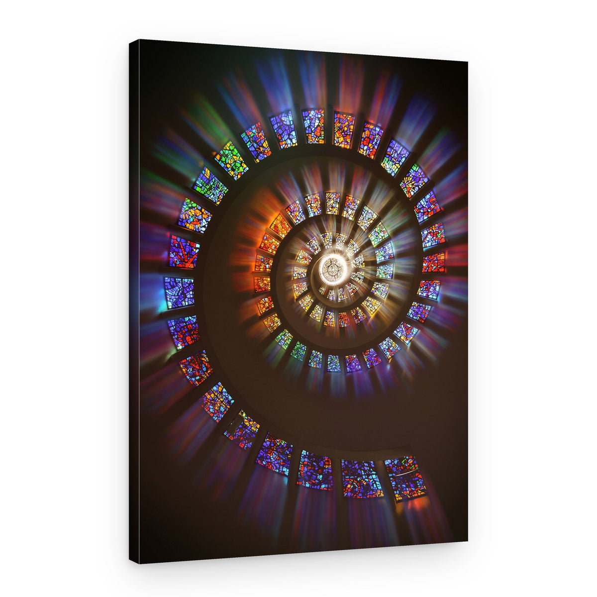 Vibrant Stained Glass Spiral – Canvas Print