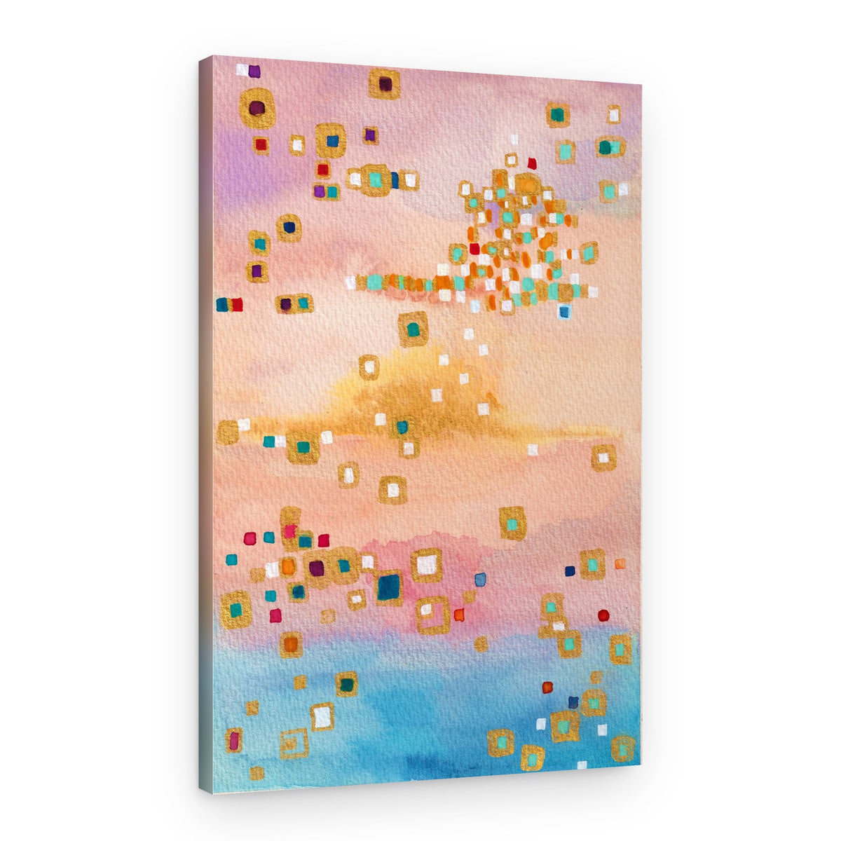 Floating Gold Squares – Canvas Print