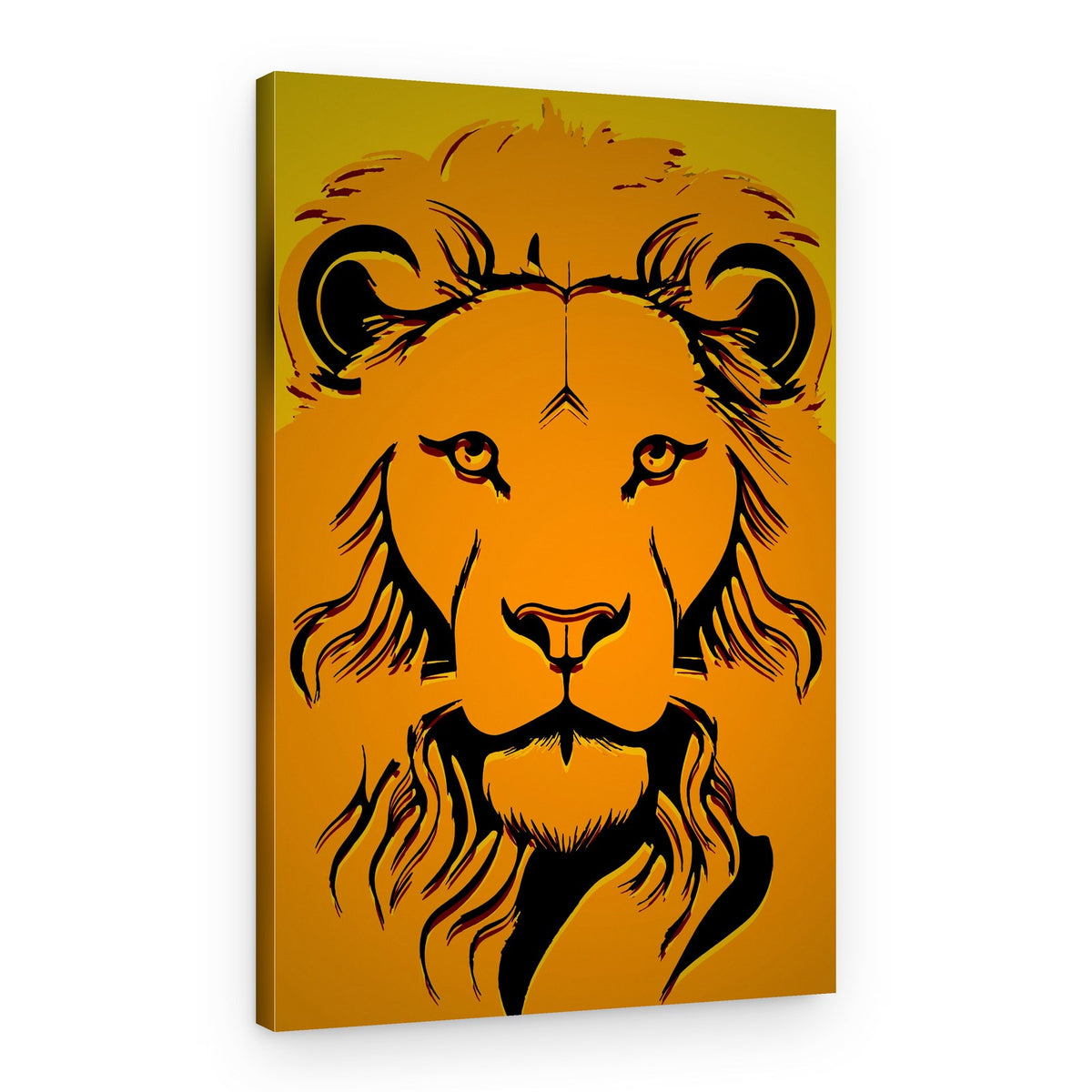 Golden Lion Head – Canvas Print