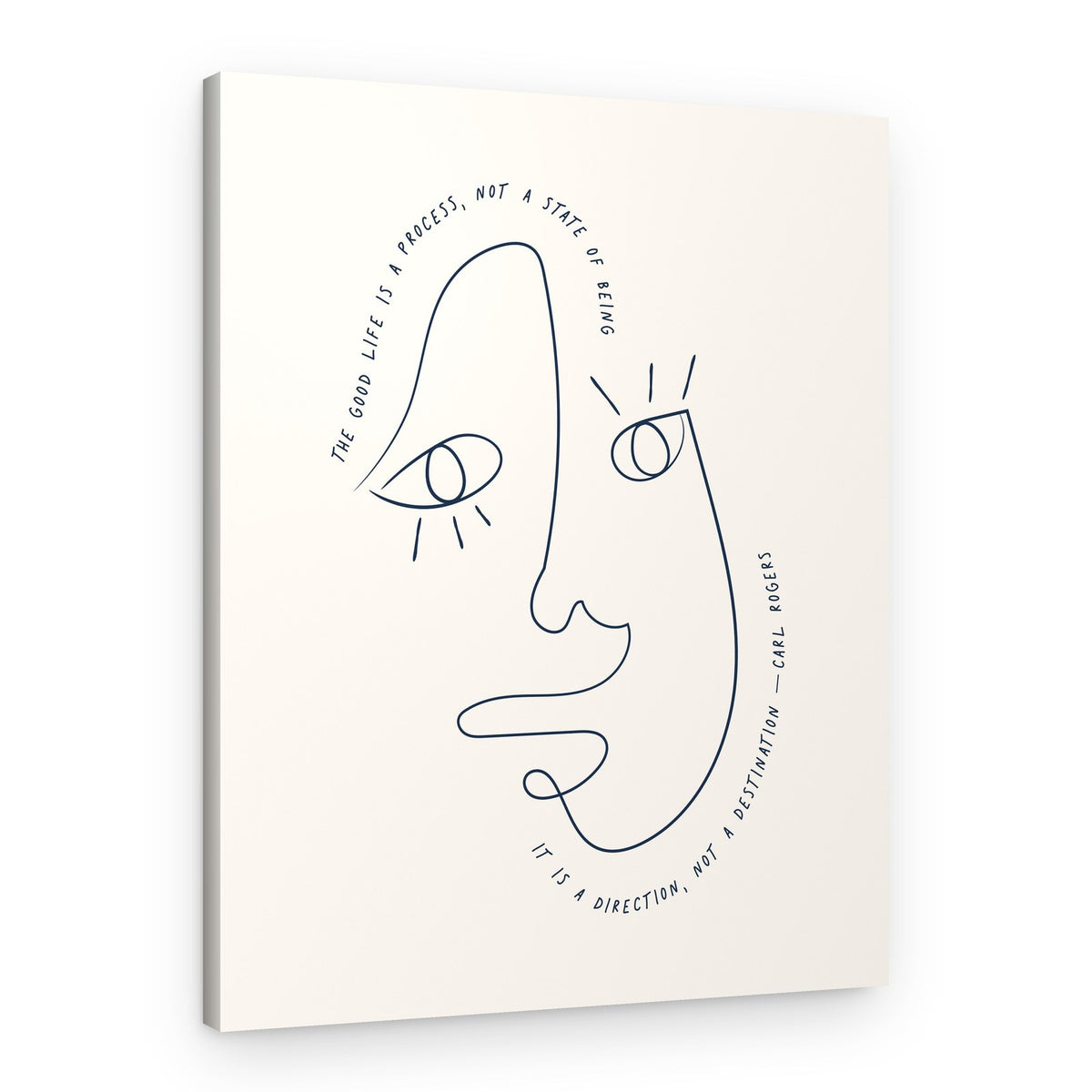 Thoughtful Line Art Face – Canvas Print