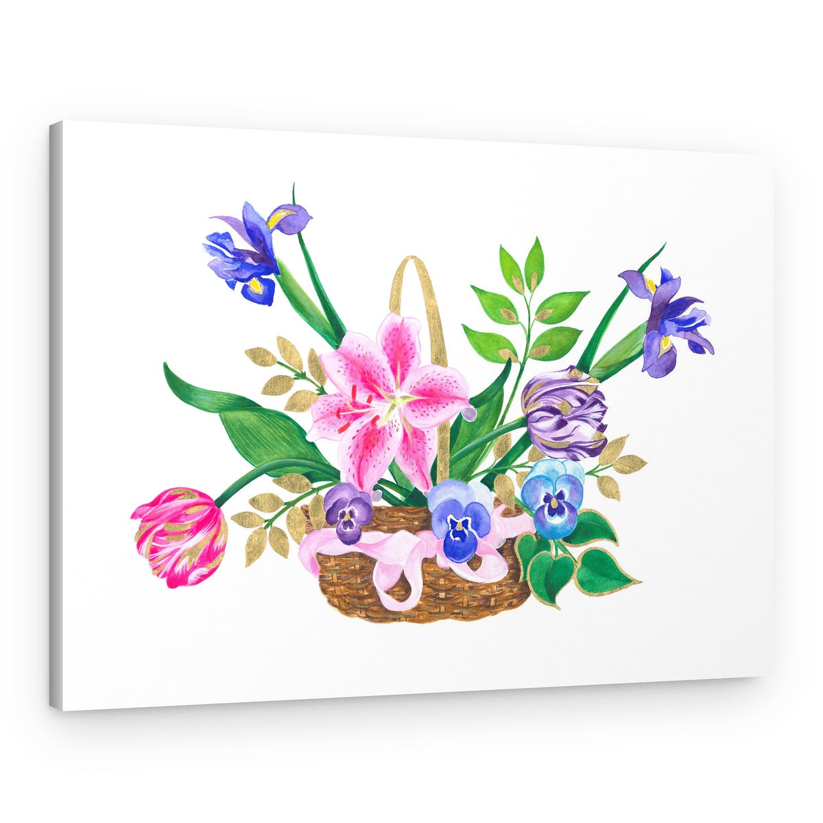 Basket of Flowers – Canvas Print