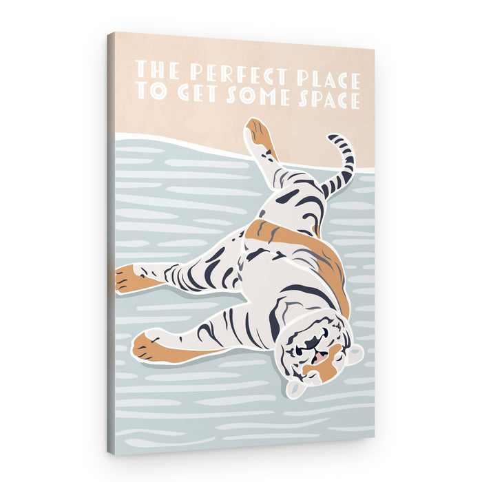 Relaxing Tiger Float – Canvas Print