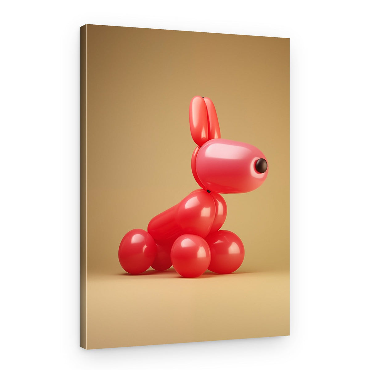 Playful Red Balloon Dog – Canvas Print