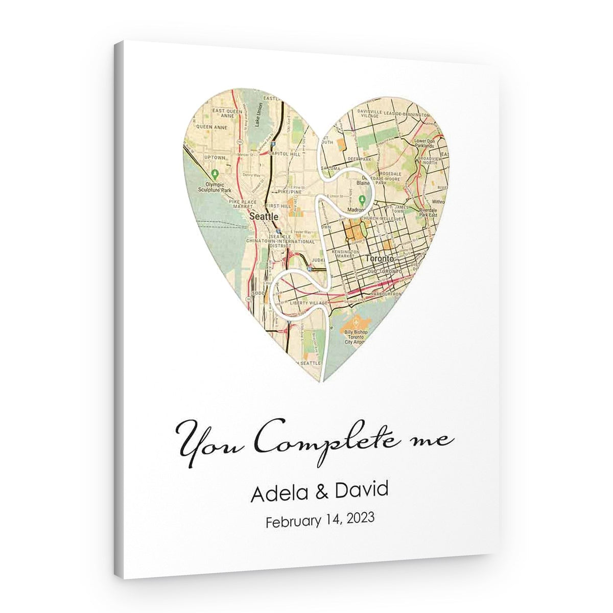 You Complete Me Heart-Shaped Custom Canvas Print – Canvas Print