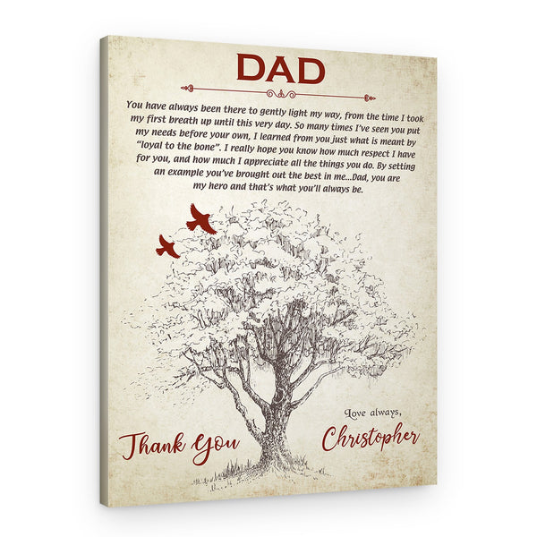Dad You Have Always Been There To Gently Light My Way Custom Canvas Print