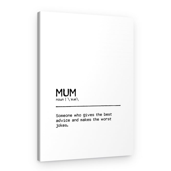 Mum Dictionary Definition – Canvas Print