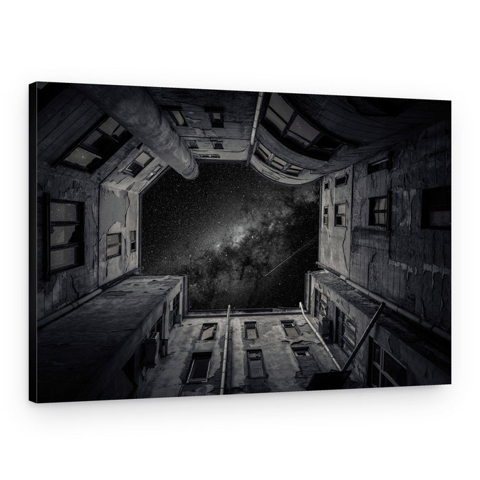 Milky Way Courtyard View – Canvas Print