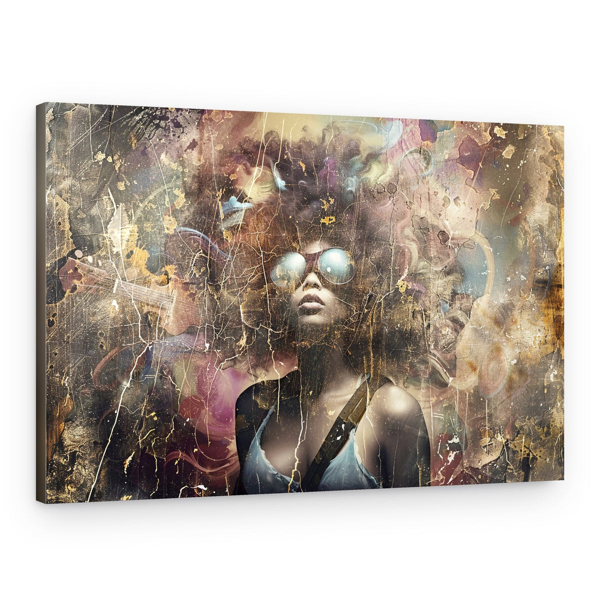 Grunge Afro Woman – Canvas Print