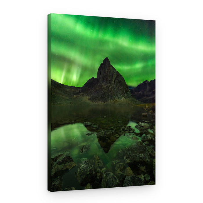 Northern Lights Mountain Lake – Canvas Print