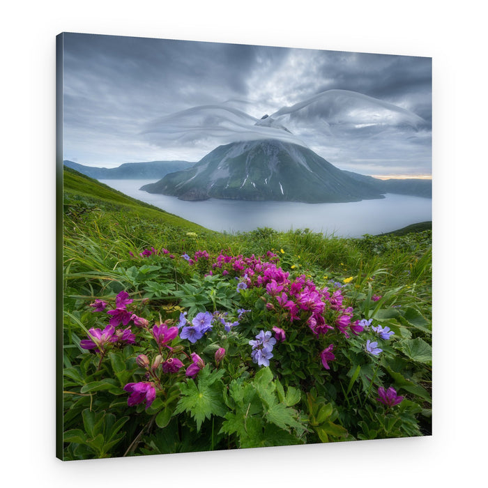Dramatic Mountain Lake Blooms – Canvas Print