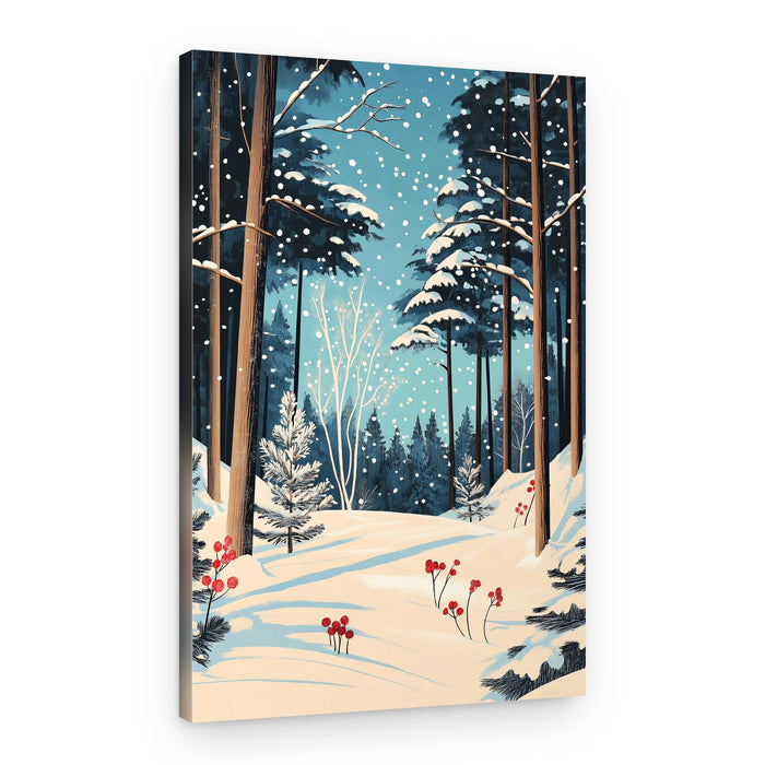 Peaceful Snowy Forest – Canvas Print