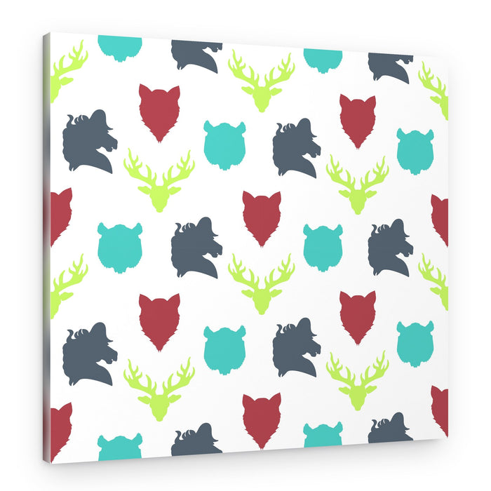 Colorful Animal Head Pattern – Canvas Print