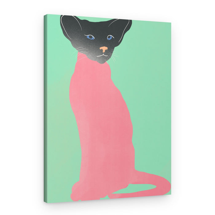 Elegant Pink Cat – Canvas Print