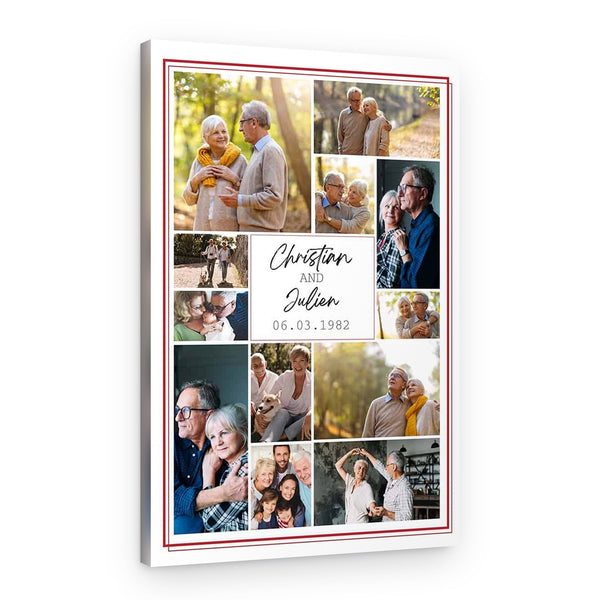 Wedding Anniversary Custom Photo Collage Canvas Print